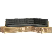 vidaXL 5 st Buiten bank set Polyester Wit