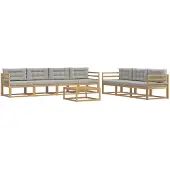vidaXL Buiten bank set 7 st Wit en Lichtgrijs