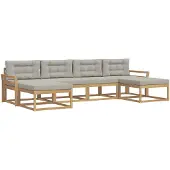 vidaXL Buiten bank set 6 st Wit en Lichtgrijs