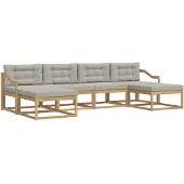 vidaXL Buiten bank set 6 st Wit en Lichtgrijs