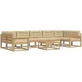 vidaXL Buiten bank set 6 st Wit en Beige