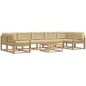 vidaXL Buiten bank set 6 st Wit en Beige