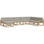 vidaXL Buiten bank set 8 st Wit en Lichtgrijs