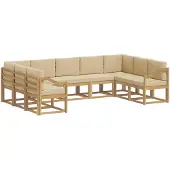 vidaXL Buiten bank set 9 st Wit en Beige