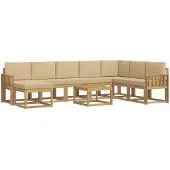 vidaXL Buiten bank set 9 st Wit en Beige