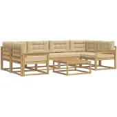 vidaXL Tuinset met 5 zitplaatsen, wit en beige