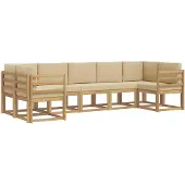 vidaXL Buiten bank set 7 st Wit en Beige