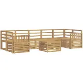 vidaXL Buiten bank set 8 st Wit Massief Acacia Hout