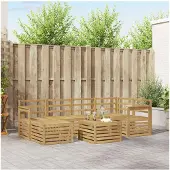 vidaXL Buitenloungeset, 7-delig, wit, polyester
