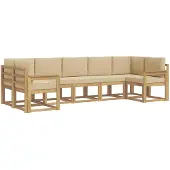 vidaXL Buiten bank set 7 st Wit en Beige