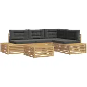 vidaXL 6 st Buiten bank set Polyester Wit
