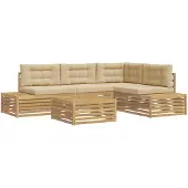 vidaXL 6 st Buiten bank set Polyester Wit