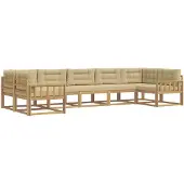 vidaXL Buiten bank set 7 st Wit en Beige