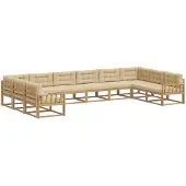 vidaXL Buiten bank set 10 st Wit en Beige