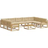 vidaXL Tuinset met 10 stuks, wit en beige