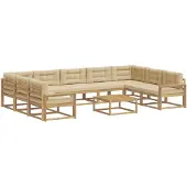 vidaXL Tuinset met 10 stuks, wit en beige