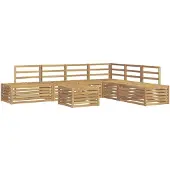 vidaXL 7 st Buiten bank set Massief Acacia Hout Wit