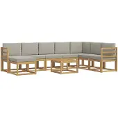 vidaXL Buiten bank set 9 st Wit en Lichtgrijs