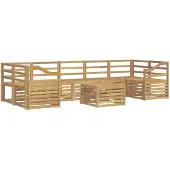 vidaXL Buiten bank set 8 st Wit Massief Acacia Hout