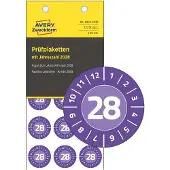 Avery controleplaketten, 20 mm, paars, 120 stuks