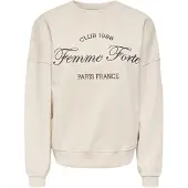 JDY Sweatshirt 'JDYMesa' ecru / bruin