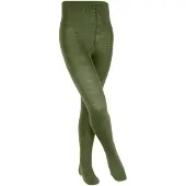 Falke Comfort Wool dik eenkleurig wol panty kinderen groen - maat 98-104