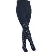 Falke Little Flowers dun gedessineerd katoen panty kinderen blauw - maat 80-92