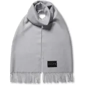 Falke Basic Stola With Fringes sneldrogend warm wol wintersjaal unisex grijs - maat ONESIZE