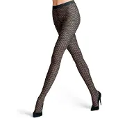Falke Old Fashioned gedessineerd materiaal transparent 20 DEN panty dames zwart - maat L