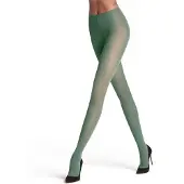 Falke Matt Deluxe eenkleurig materiaal transparant 30 DEN panty dames groen - maat XL