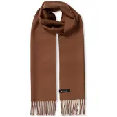 Falke Basic Woven With Fringes sneldrogend warm wol wintersjaal unisex bruin - maat ONESIZE
