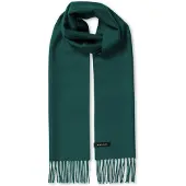 Falke Basic Woven With Fringes sneldrogend warm wol wintersjaal unisex groen - maat ONESIZE