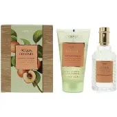 4711 Set : Acqua Colonia White Peach & Coriander, Eau de Cologne, uniseks, 50 ml + Acqua Colonia White Peach & Coriander, hydraterende douchegel, voor lichaam, geschikt voor alle huidtypen, 75 ml