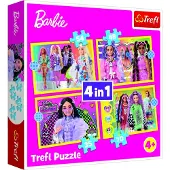 Trefl Barbie Mattel 4-in-1 Puzzel - 207 stukjes - Vanaf 4 jaar