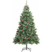 vidaXL Kunstkerstboom 300 LED's Warmwit PVC en Metalen Groen