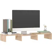 vidaXL Monitorstandaard 60x24x10,5 cm massief grenenhout