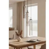 Nova Luce Unieke hanglamp Sano 3-lichts smoke glas