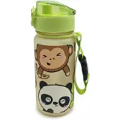 Puckator Dieren Pop Top 350ml Breukbestendige Kinder Drinkfles drinkbeker panda aap