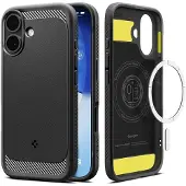 Spigen Rugged Armor MagFit - Hoesje Geschikt voor Apple iPhone 17 - Back Cover Compatibel met MagSafe - Air Cushion - Matte Zwart
