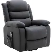 Vente-Unique.nl Elektrische relaxfauteuil van stof - Antraciet - NADINE