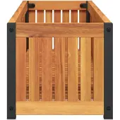 vidaXL Plantenbak 80x30x27,5 cm massief acaciahout en staal