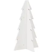 vidaXL Kerstdecoratie kerstboom 69,5 cm massief grenenhout wit
