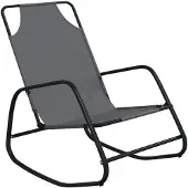 vidaXL Ligstoelen 2 st schommelend staal en textileen grijs