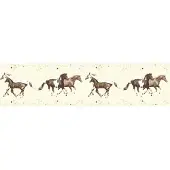 Living Walls Behangrand vlies 35838-2 Little Stars paarden beige/groen 5 m x 13 cm