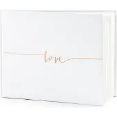 Party Deco Gastenboek Liefde 24 x 18,5 cm, 22 pagina's, Rosegold; Wit (24 x 18,5 cm)