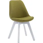 CLP Eetkamerstoel Borneo, bekleding: stof, met vulling, kleur: groen, frame: wit