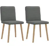 vidaXL Eetkamerstoelen 2 st stof donkergrijs