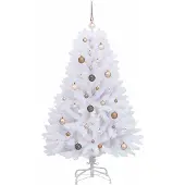 vidaXL Kunstkerstboom 150 cm PVC en Staal Wit