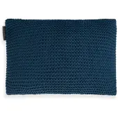 Knit Factory Vinz Sierkussen - Rechthoekig kussen - Kussen woonkamer - Bank kussen - Decoratie kussen - Petrol - 60x40 cm - Kussenhoes inclusief kussenvulling