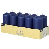 Starpak 4x 10 Stompkaarsen Ø 40 mm · 90 mm donkerblauw